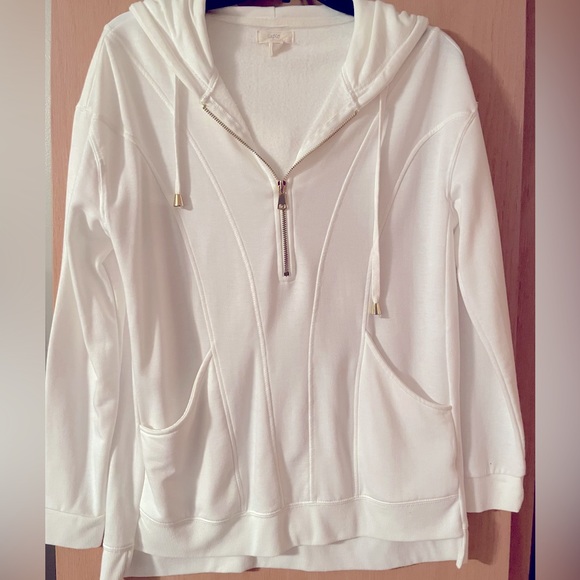 White half sipped sweatshirt lightweight - Picture 1 of 3